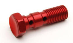 Śruba banjo M10x1,25 D podwójna czerwona